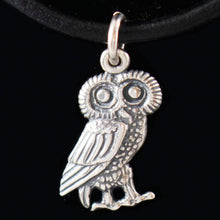 Load image into Gallery viewer, Owl Of Wisdom Small Silver Pendant - Goddess Athena Symbol
