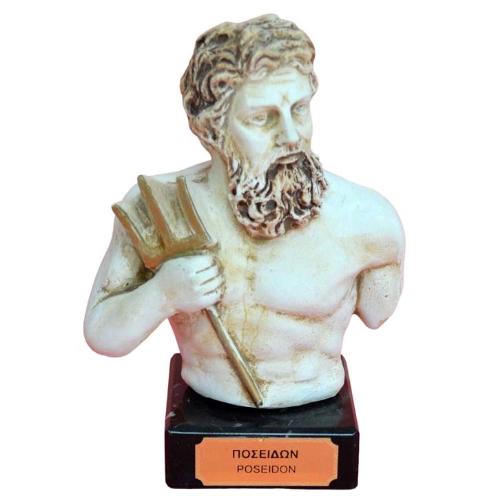 Poseidon small statue figurine - Greek God of the sea - Twelve Olympians