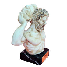 Load image into Gallery viewer, Cyclops small head bust on marble base - Ancient Greek Mythology - Odyssey
