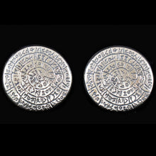 Load image into Gallery viewer, Phaistos Disc Cufflinks - Sterling Silver - Minoan Period
