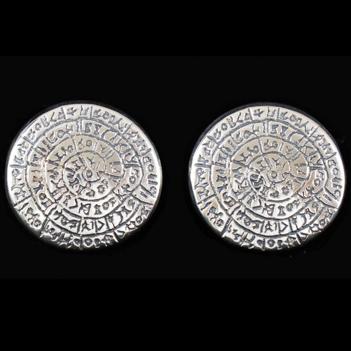 Phaistos Disc Cufflinks - Sterling Silver - Minoan Period