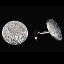 Load image into Gallery viewer, Phaistos Disc Cufflinks - Sterling Silver - Minoan Period
