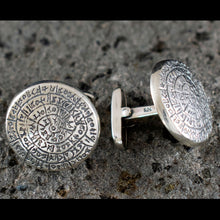 Load image into Gallery viewer, Phaistos Disc Cufflinks - Sterling Silver - Minoan Period
