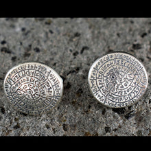 Load image into Gallery viewer, Phaistos Disc Cufflinks - Sterling Silver - Minoan Period
