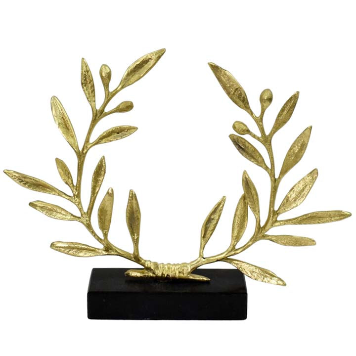 Pure Bronze Olive Wreath on Marble Base - Ancient Olympic Games Prize - Kotinos