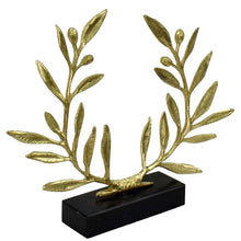 Load image into Gallery viewer, Pure Bronze Olive Wreath on Marble Base - Ancient Olympic Games Prize - Kotinos
