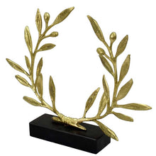 Load image into Gallery viewer, Pure Bronze Olive Wreath on Marble Base - Ancient Olympic Games Prize - Kotinos
