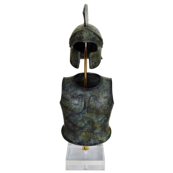 Pure bronze small Helmet Armor set - Ancient Athenian Hoplite soldiers infantry