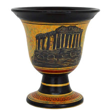 Load image into Gallery viewer, Pythagoras Fair Cup - Acropolis of Athens and the owl of Wisdom - Handpainted
