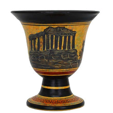 Load image into Gallery viewer, Pythagoras Fair Cup - Acropolis of Athens and the owl of Wisdom - Handpainted
