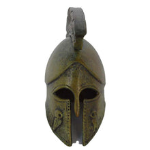 Load image into Gallery viewer, Corinthian Mini Bronze Helmet with Owl carvings
