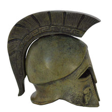 Load image into Gallery viewer, Corinthian Mini Bronze Helmet with Owl carvings
