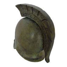 Load image into Gallery viewer, Corinthian Mini Bronze Helmet with Owl carvings
