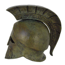 Load image into Gallery viewer, Corinthian Mini Bronze Helmet with Owl carvings
