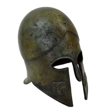 Load image into Gallery viewer, Corinthian Mini Bronze Helmet with Owl carvings - Museum replica
