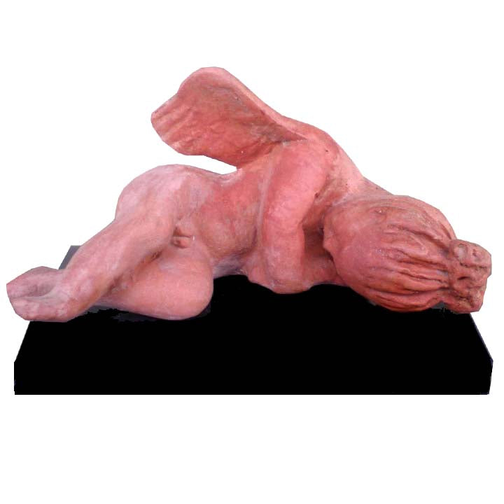 Sleeping Eros Ceramic Figurine - Winged God of Love - Son of Aphrodite - Cupid