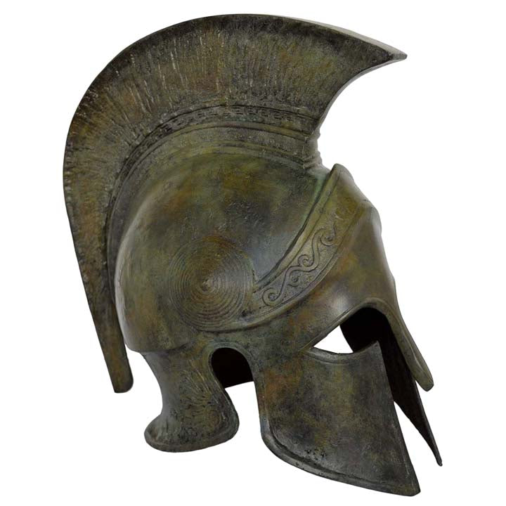 Corinthian solid bronze helmet with crest - Ancient Greek warriors ...