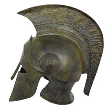 Load image into Gallery viewer, Corinthian solid bronze helmet with crest - Ancient Greek warriors
