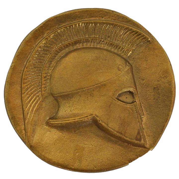 Spartan helmet Bronze Desk Presse Papier - Paperweight - Spartans warrior shield