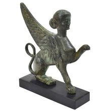 Load image into Gallery viewer, Sphinx small bronze statue sculpture - Guardian of sacred places - Ancient Greek
