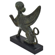 Load image into Gallery viewer, Sphinx small bronze statue sculpture - Guardian of sacred places - Ancient Greek
