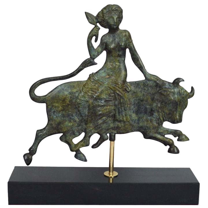 The Abduction of Europa by Zeus bronze flat figure - The godmother of a continent