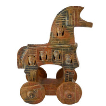 Load image into Gallery viewer, Trojan horse clay statue sculpture - Greek Mythology - Homer iliad war - Odyssey
