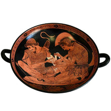 Load image into Gallery viewer, Trojan War Achilles binding Patroclus wounds small Kylix - Sosias Painter
