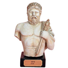 Load image into Gallery viewer, Zeus King of the Olympians Gods small bust - Olympus Ruler of Sky and Thunder
