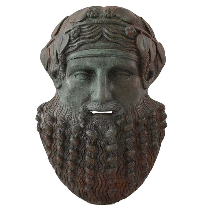 Dionysos Mini Mask with bronze color effect - Dionysus God of wine ritual madness