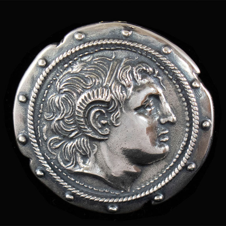 Alexander The Great Silver Pendant Brooch Pin