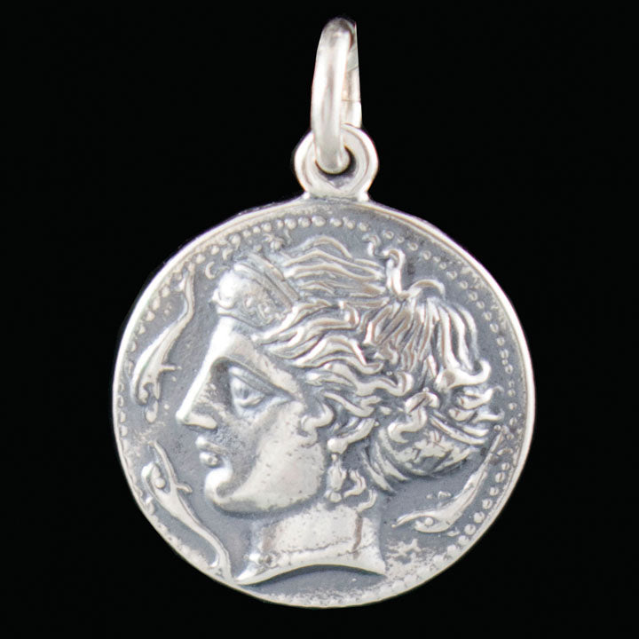 Artemis Silver Pendant - Syracuse Dekadrachm - Diana