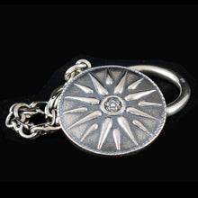 Load image into Gallery viewer, Star of Macedonia 925 Silver Keychain - Alexander the Great King - Vergina Sun
