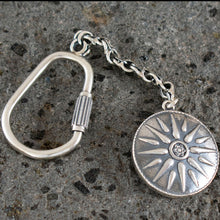 Load image into Gallery viewer, Star of Macedonia 925 Silver Keychain - Alexander the Great King - Vergina Sun
