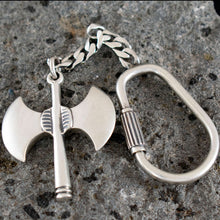 Load image into Gallery viewer, Minoan Double Headed Axe Keychain - Labrys Ancient Greece
