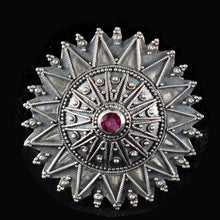 Load image into Gallery viewer, Byzantine Silver Brooch With Ruby - High Quality Item
