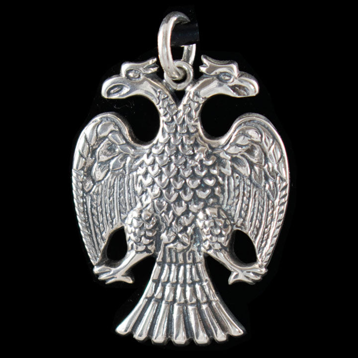 Double Headed Eagle Silver Pendant