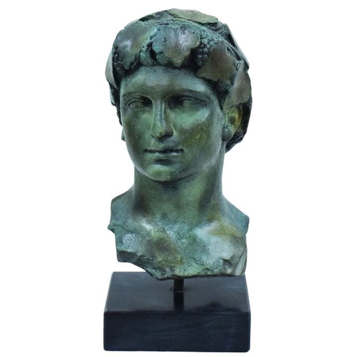 Dionysus Bacchus bronze bust - Dionysos God of Wine Ritual Madness and ecstasy