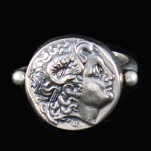 Load image into Gallery viewer, Alexander The Great Silver Ring Size Us 8 1/2 - Macedonia King
