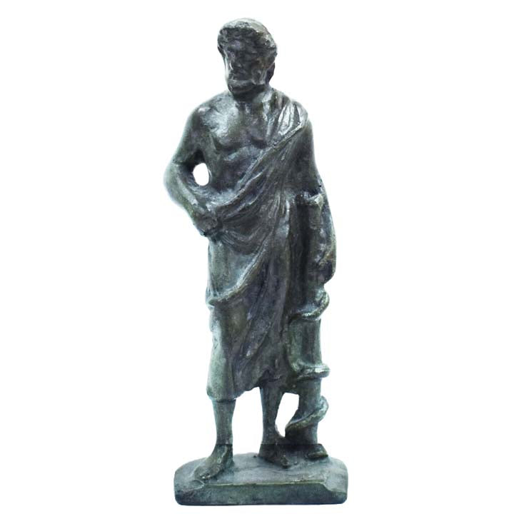 Asclepius God of Medicine Bronze Statue - Rod with Snake - Asclipios