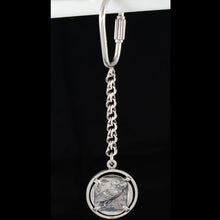 Load image into Gallery viewer, Goddess Athena &amp; Owl of Wisdom Silver Keychain - Athens Tetradrachm
