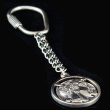 Load image into Gallery viewer, Goddess Athena &amp; Owl of Wisdom Silver Keychain - Athens Tetradrachm
