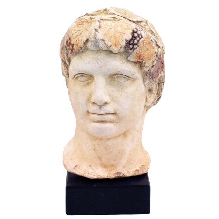 Dionysus Bust sculpture - Dionysos - God of Wine Ritual Madness and ecstasy