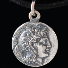 Load image into Gallery viewer, Goddess Athena &amp; Heracles Silver Pendant - Lucania Diobol Coin
