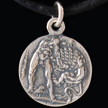 Load image into Gallery viewer, Goddess Athena &amp; Heracles Silver Pendant - Lucania Diobol Coin
