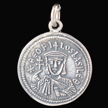 Load image into Gallery viewer, Byzantine Sterling Silver Pendant - Byzantio Emperor Theophilus - Konstantinato
