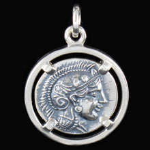 Load image into Gallery viewer, Athens Tetradrachm Goddess Athena &amp; Owl of Wisdom Silver Pendant
