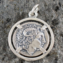 Load image into Gallery viewer, Alexander The Great Macedonian - King Lysimachos Silver Coin Pendant
