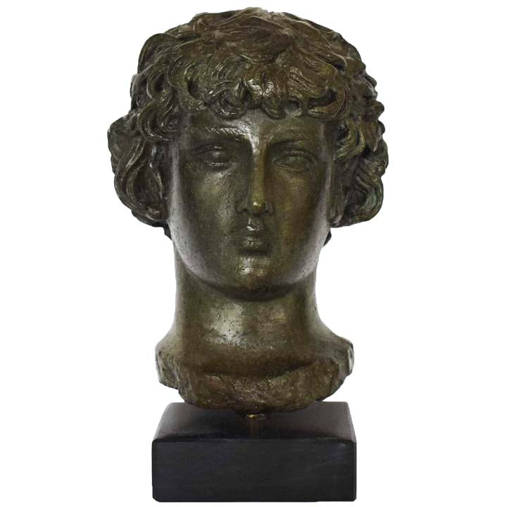 Antinous bronze bust - Antinoos - Ancient Greece Rome - Emperor Hadrian favorite