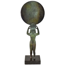 Load image into Gallery viewer, Ancient Greek Bronze Mirror with erotic position sculpture - Museum Replica
